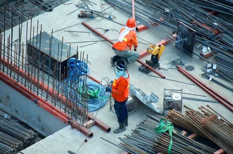 Construction workers on an infrastructure site